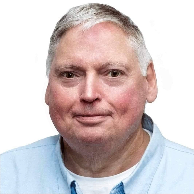 Mature Male One-Liner Comedian with Gray hair.