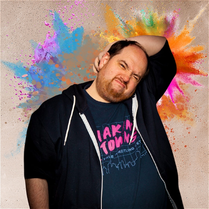 Richard Wright with a colourfull background