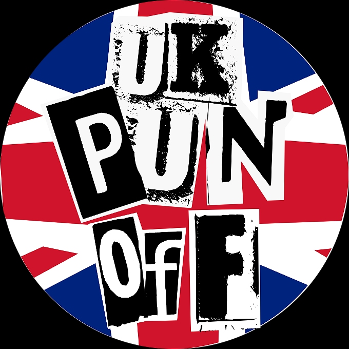 Logo of punk style text with the name of UK Pun off
