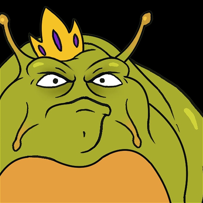 A large angry looking illustrated slug