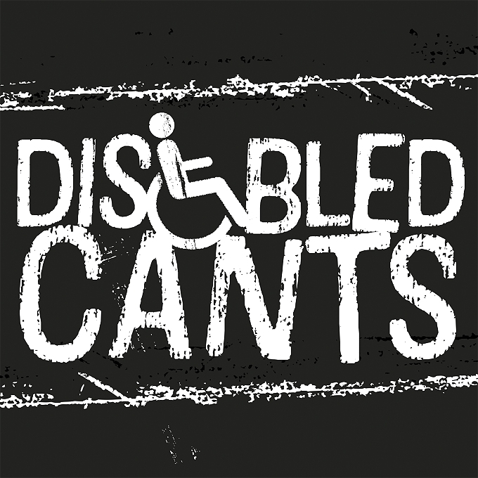 Text reads: Disabled Cants in a distorted font with a wheelchair symbol