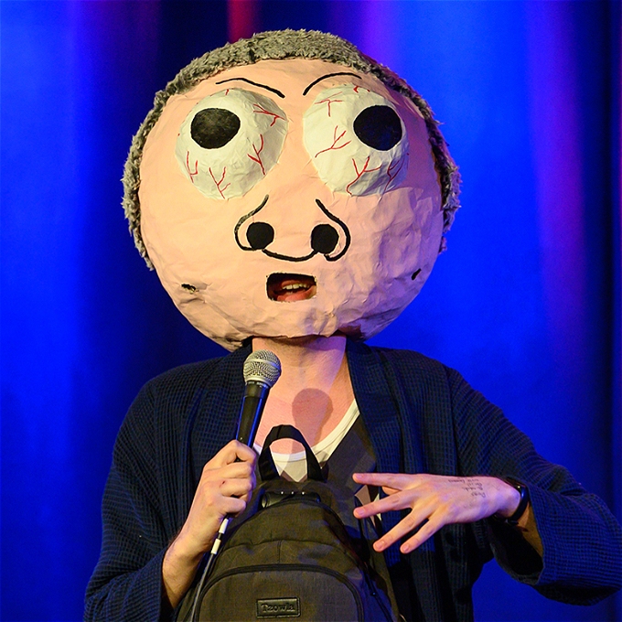 Brilliant comedian with admittedly large head