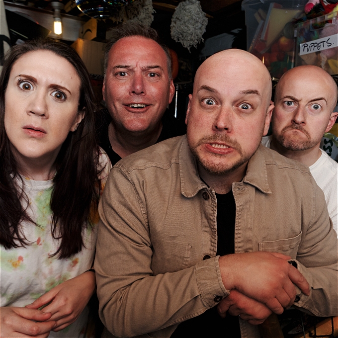 The Improv Wolves pulling faces