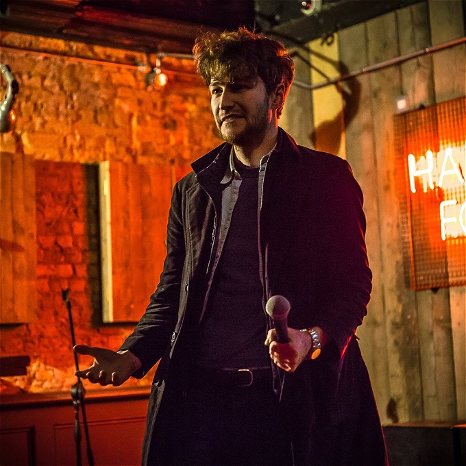 Currer Ball on stage