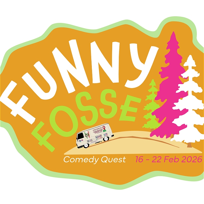 Logo cartoon of a van and some trees