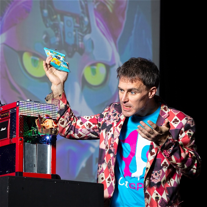 Cat owner Robin (known as “the human“) struggles with his robot cat Lentil who does not do as instructed!