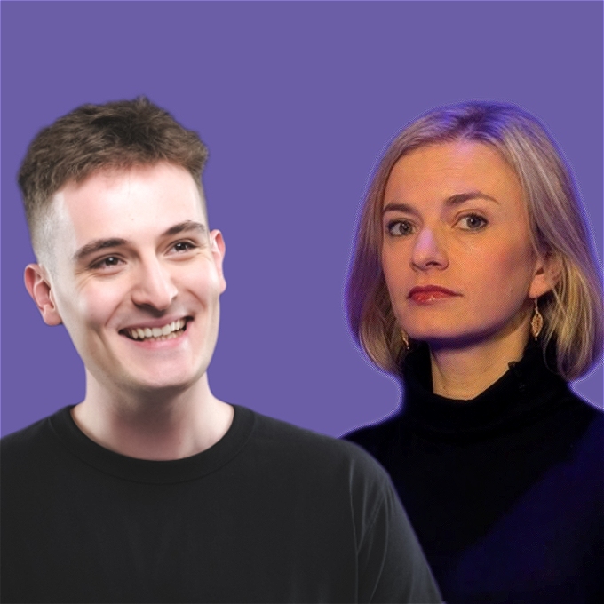 Two comedians, one man one woman